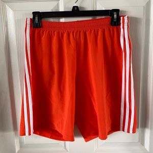 Adidas Men’s soccer short - Orange with white stripe size S